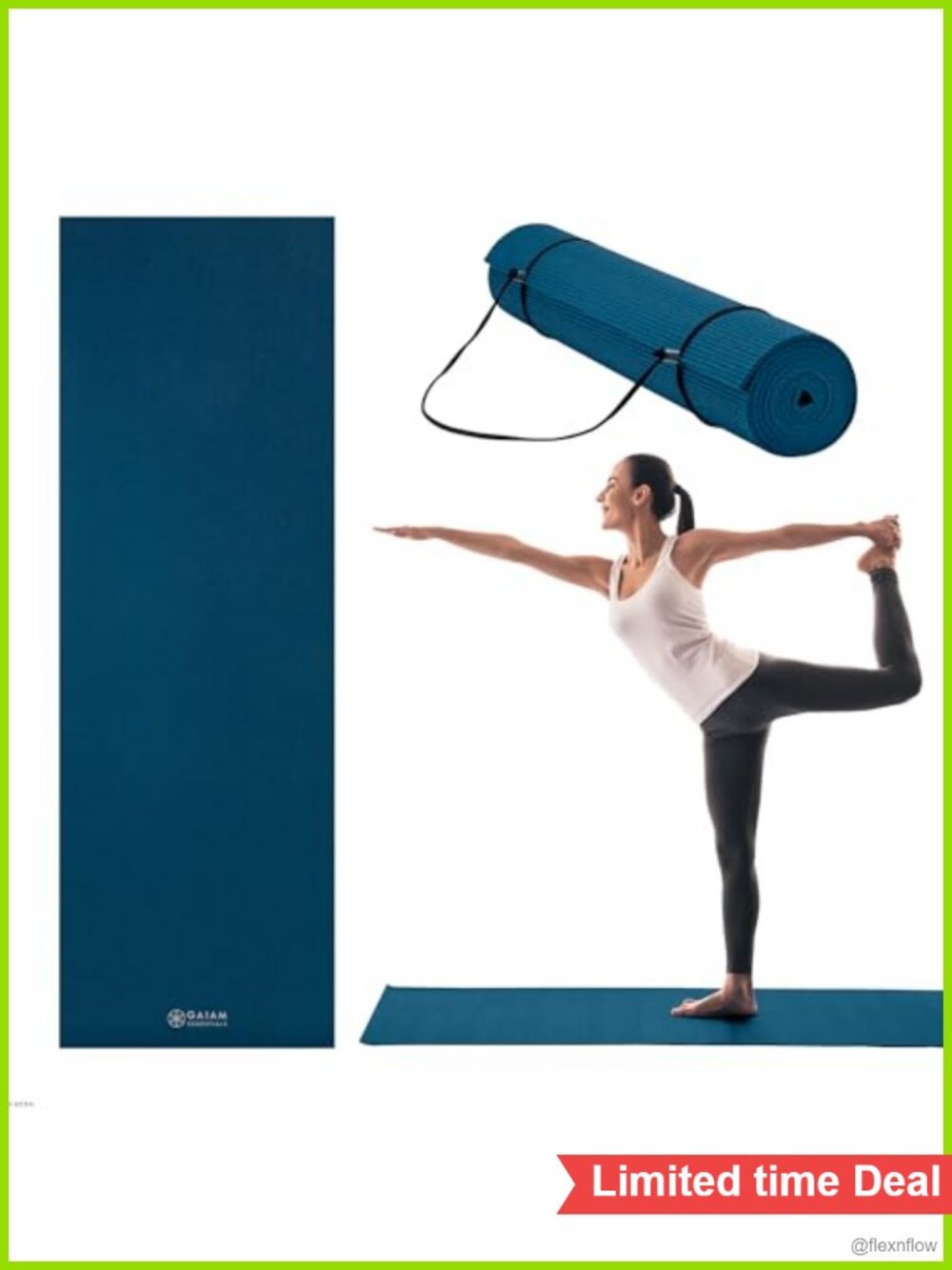 6mm Non-Slip Exercise Mat with Carrier Strap for Yoga Pilates Fitness